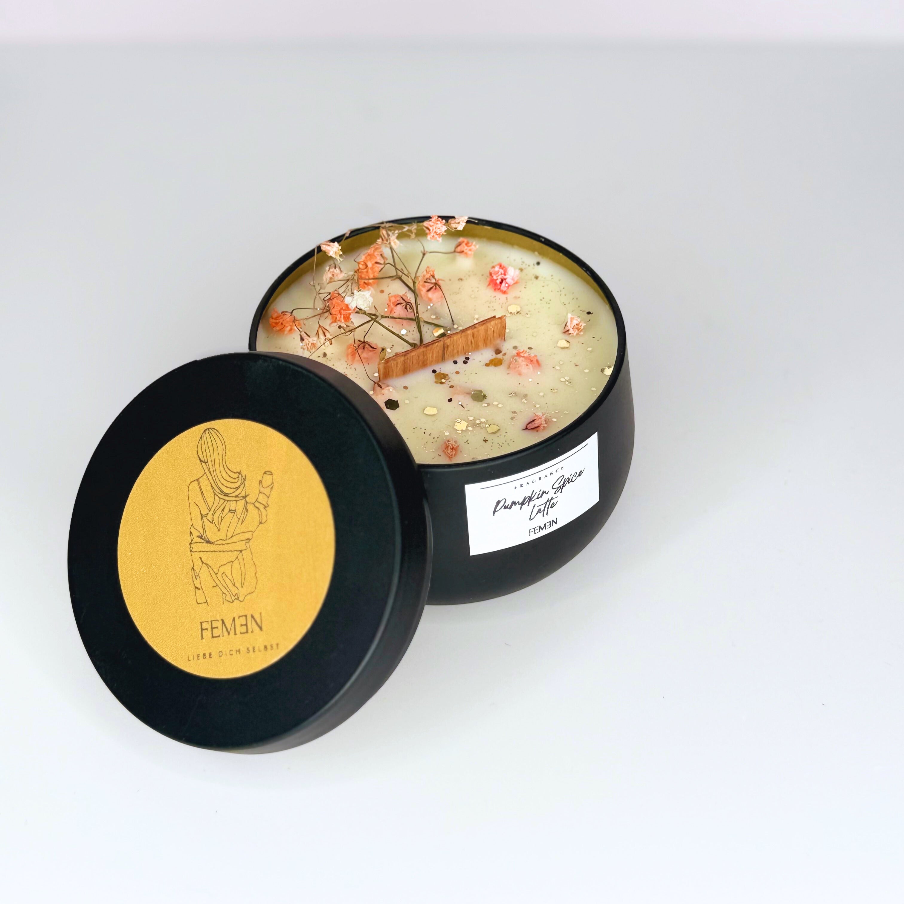 Pumpkin Spice Latte - Duftkerze mit Holzdocht