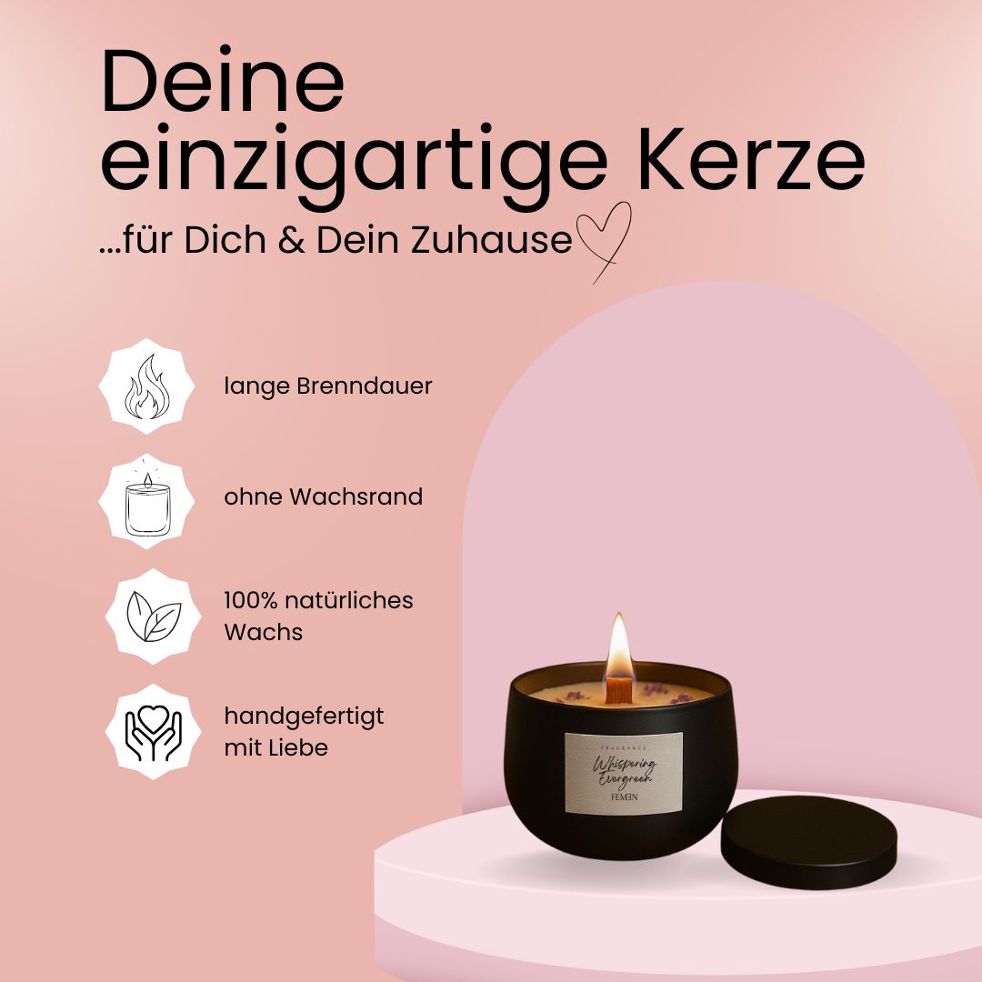 Whispering Evergreen - Duftkerze mit Holzdocht