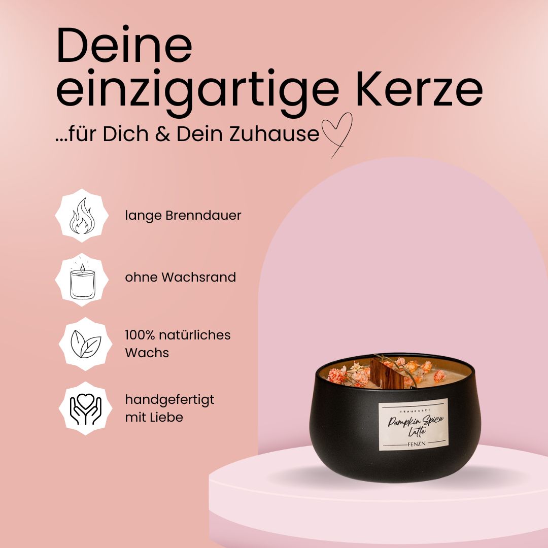 Pumpkin Spice Latte - Duftkerze mit Holzdocht